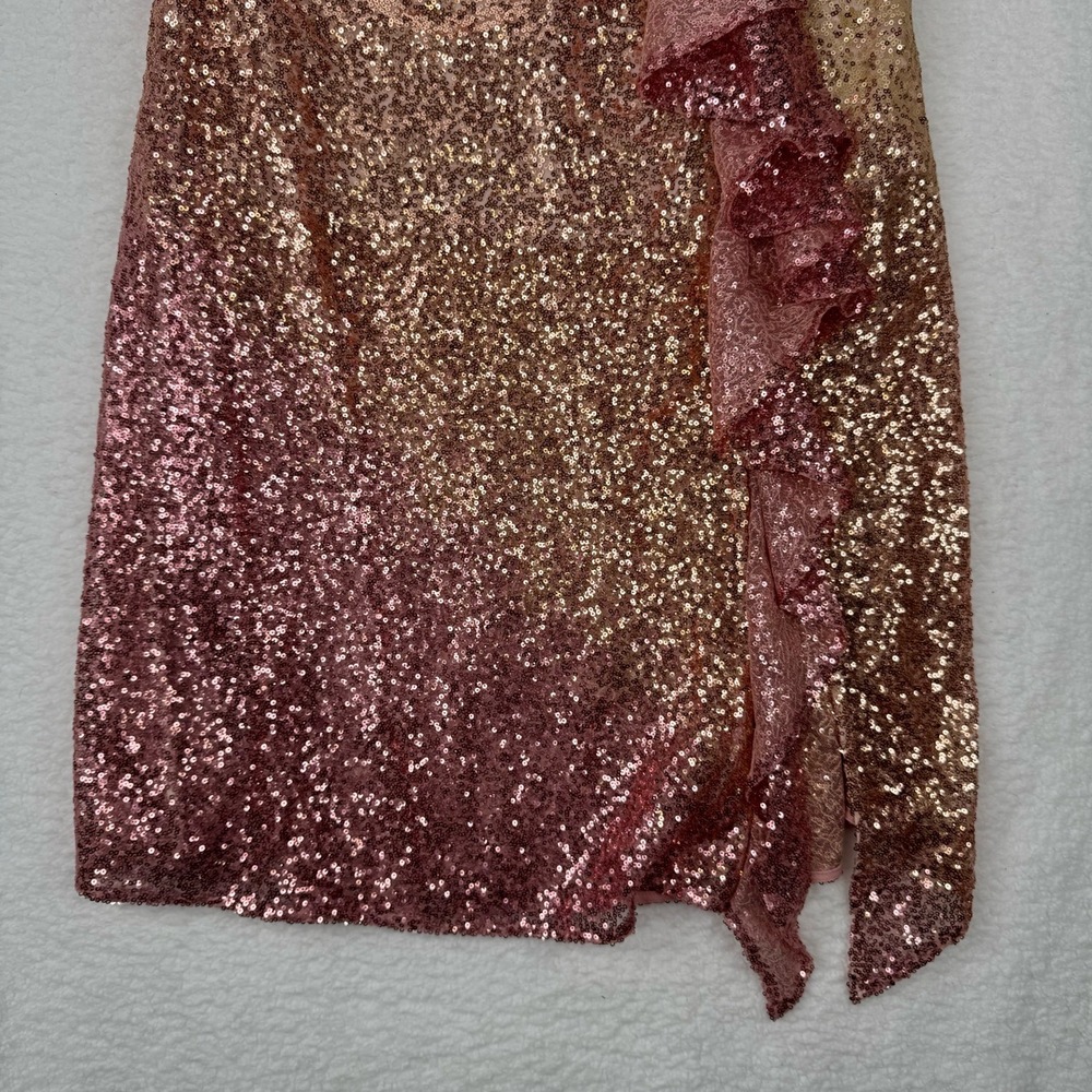 Ted Baker Velina Asymmetric Hem Sequin Embellished Midi Skirt Sz 1 NWT - Picture 6 of 10